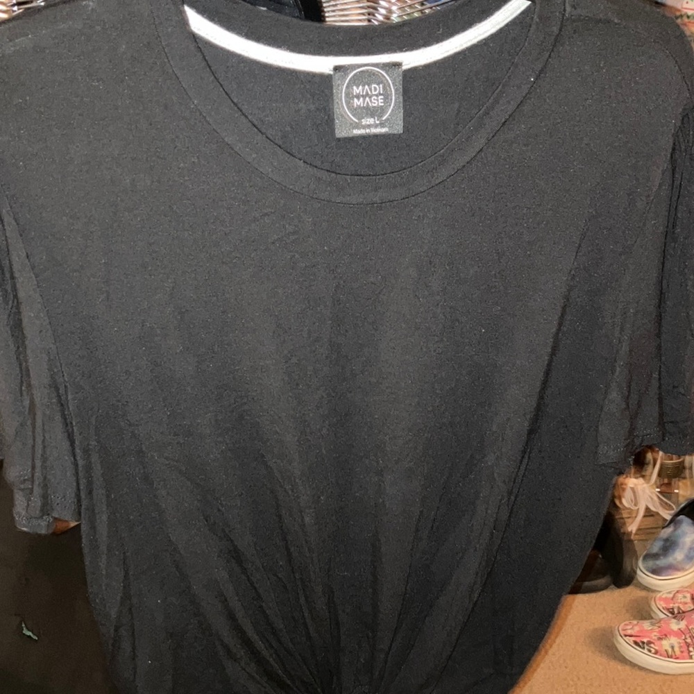 Madi Mase black front tie top